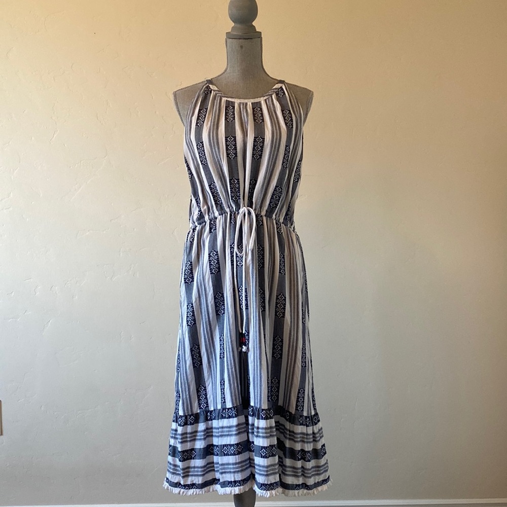 Style&Co Striped Jacquard Cotten Midi Dress